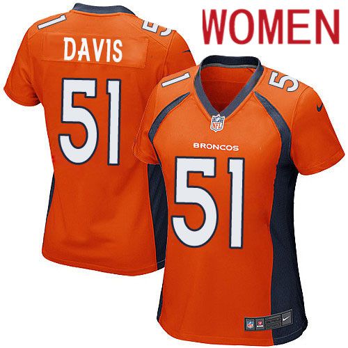 Women Denver Broncos #51 Todd Davis Nike Orange Game Player NFL Jersey->women nfl jersey->Women Jersey